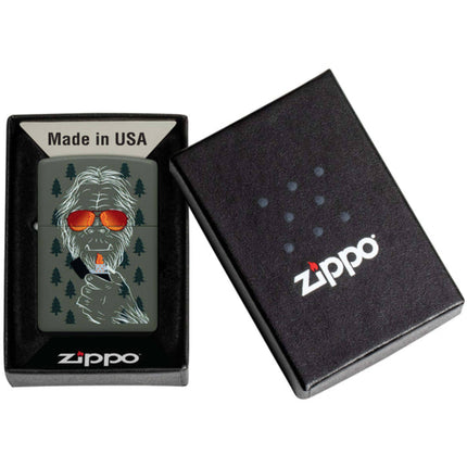 Zippo Windproof Lighter - Bold Zipsquatch Design Classic Green Matte Finish | 46720