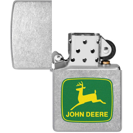 Zippo Windproof Pocket Lighter - John Deere Moss Green Logo Street Chrome | 46764