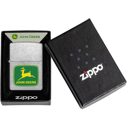 Zippo Windproof Pocket Lighter - John Deere Moss Green Logo Street Chrome | 46764