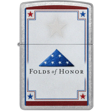 Zippo Windproof Pocket Lighter - Folds of Honor Stars Design Chrome Finish | 46768
