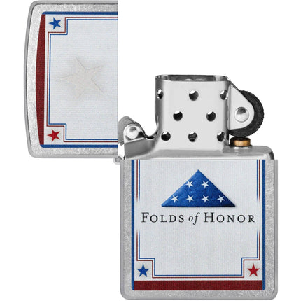 Zippo Windproof Pocket Lighter - Folds of Honor Stars Design Chrome Finish | 46768
