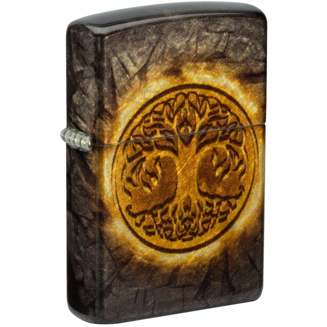 Zippo Windproof Pocket Lighter - Gleaming Tree of Life Design Brass finish | 46815