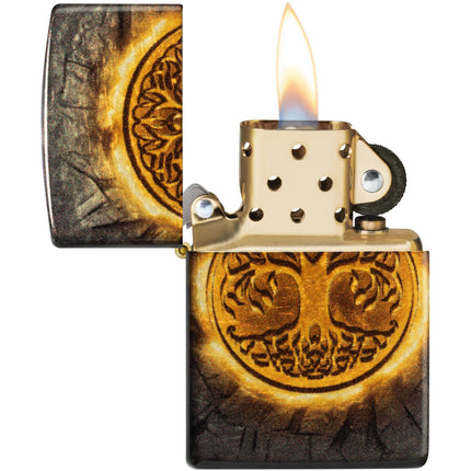 Zippo Windproof Pocket Lighter - Gleaming Tree of Life Design Brass finish | 46815