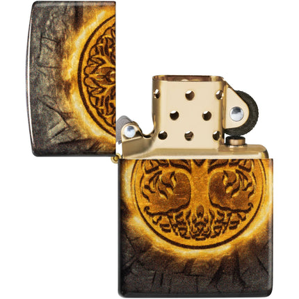 Zippo Windproof Pocket Lighter - Gleaming Tree of Life Design Brass finish | 46815