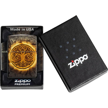 Zippo Windproof Pocket Lighter - Gleaming Tree of Life Design Brass finish | 46815