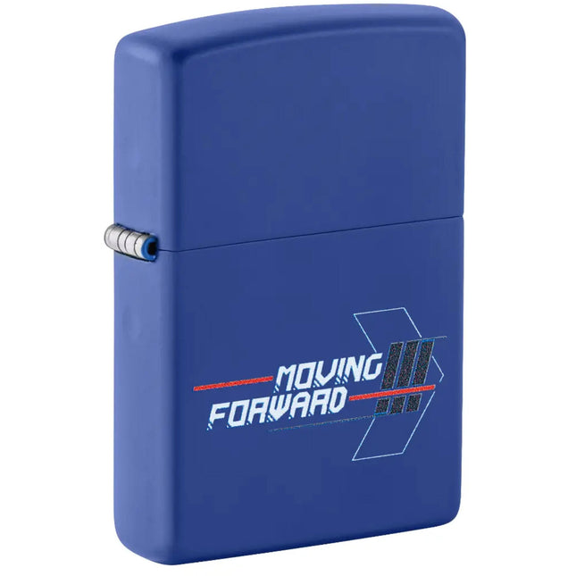 Zippo Windproof Pocket Lighter - Moving Forward Design Royal Blue Matte | 46375