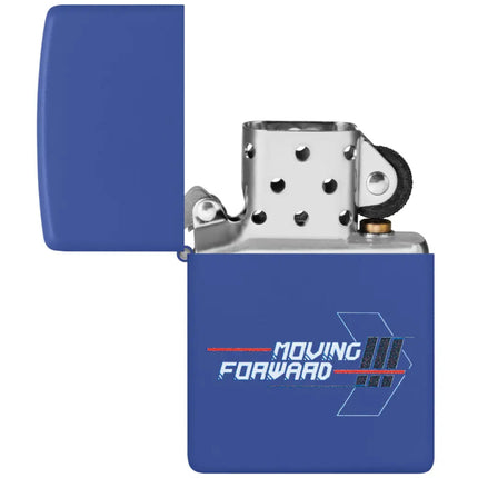 Zippo Windproof Pocket Lighter - Moving Forward Design Royal Blue Matte | 46375
