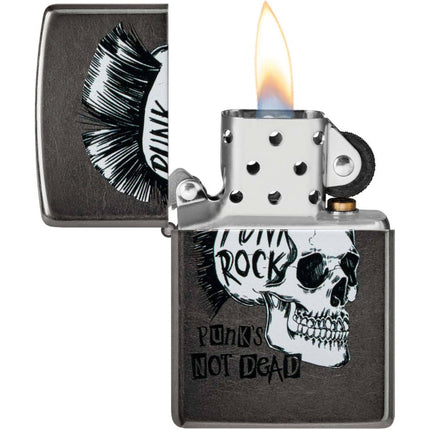 Zippo Windproof Pocket Lighter - Rietveld Punk Rock Skull Design Metal | 48655