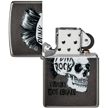 Zippo Windproof Pocket Lighter - Rietveld Punk Rock Skull Design Metal | 48655