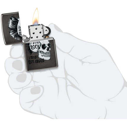 Zippo Windproof Pocket Lighter - Rietveld Punk Rock Skull Design Metal | 48655