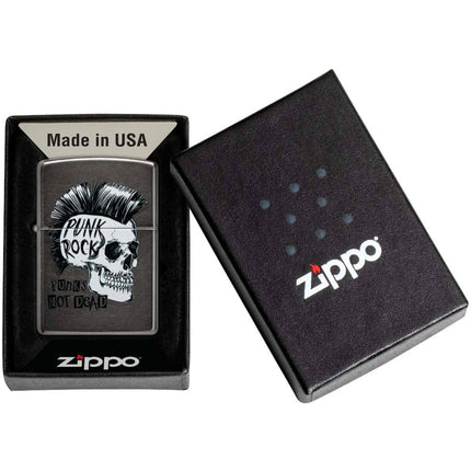 Zippo Windproof Pocket Lighter - Rietveld Punk Rock Skull Design Metal | 48655
