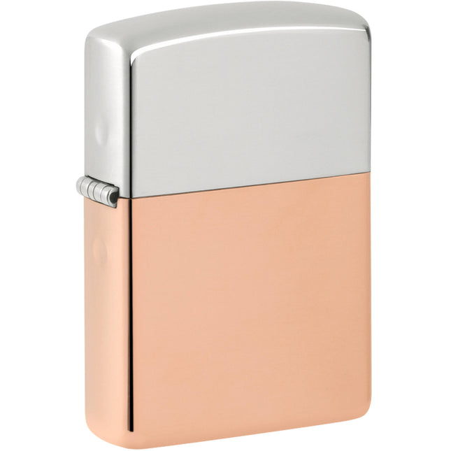 Zippo Windproof Pocket Lighter - Bimetal CB Copper and Sterling Silver | 48694