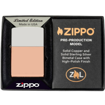 Zippo Windproof Pocket Lighter - Bimetal CB Copper and Sterling Silver | 48694