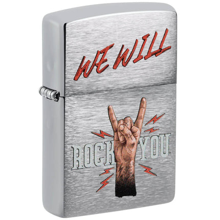 Zippo Windproof Lighter - We Will Rock You Bold Rock Anthem Inspired Design | 48853