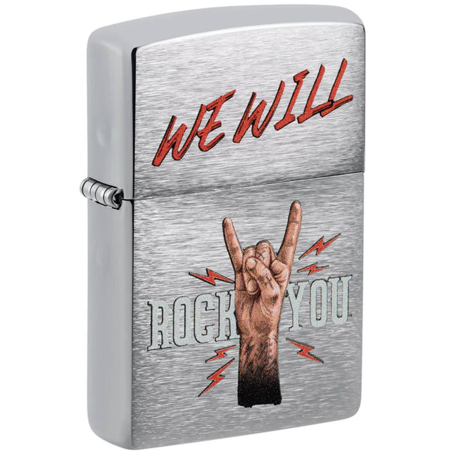 Zippo Windproof Lighter - We Will Rock You Bold Rock Anthem Inspired Design | 48853