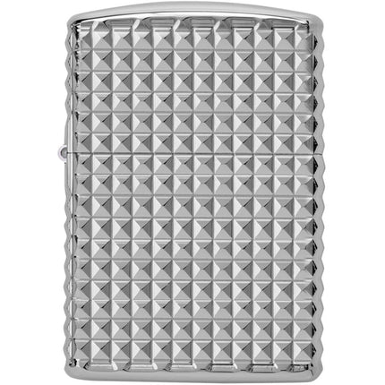 Zippo Windproof Lighter - Geometric Diamond Design High Polish Chrome Finish | 48880