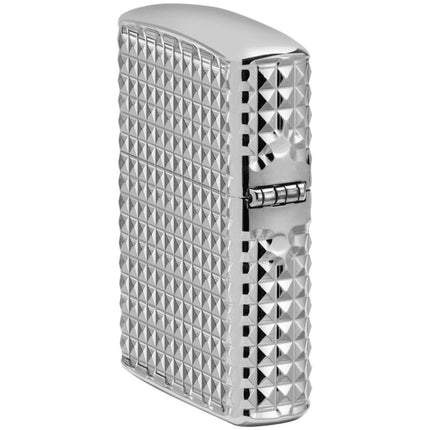 Zippo Windproof Lighter - Geometric Diamond Design High Polish Chrome Finish | 48880