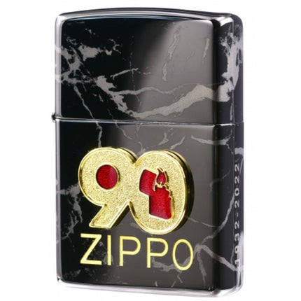Zippo Windproof Lighter - 90th Anniversary Design High Polish Black Finish | 49864