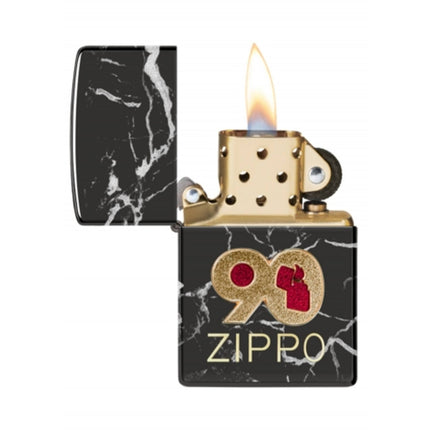 Zippo Windproof Lighter - 90th Anniversary Design High Polish Black Finish | 49864