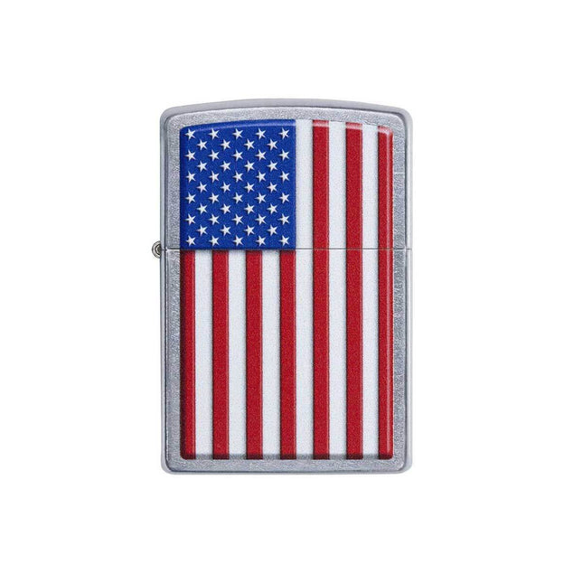 Zippo Windproof Lighter - Patriotic American Flag Street Chrome Refillable | 29722