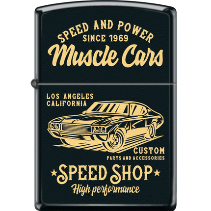 Zippo Pocket Lighter - Muscle Car Design Refillable Genuine Windproof Metal | 48523