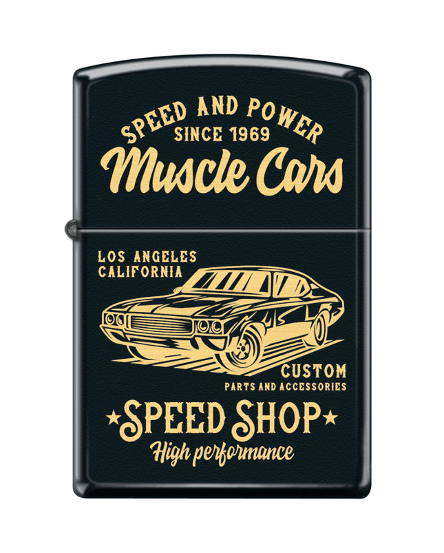 Zippo Pocket Lighter - Muscle Car Design Refillable Genuine Windproof Metal | 48523
