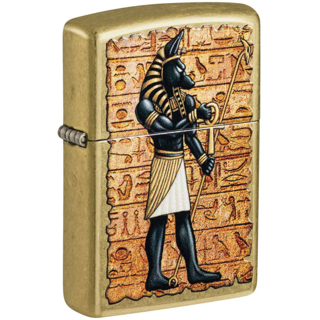 Zippo Pocket Lighter - Guardian of Tombs Design Classic Street Brass Finish | 47177