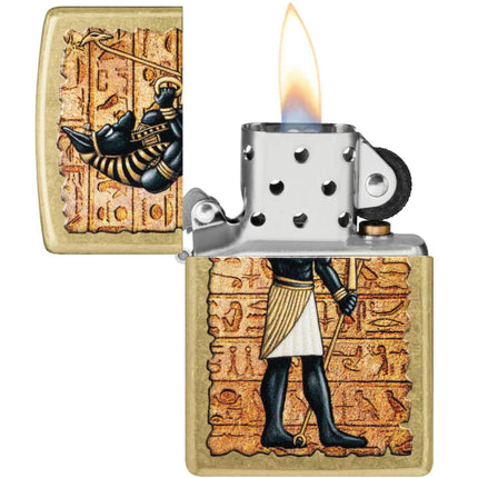 Zippo Pocket Lighter - Guardian of Tombs Design Classic Street Brass Finish | 47177