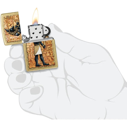 Zippo Pocket Lighter - Guardian of Tombs Design Classic Street Brass Finish | 47177