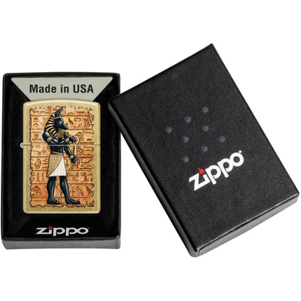 Zippo Pocket Lighter - Guardian of Tombs Design Classic Street Brass Finish | 47177