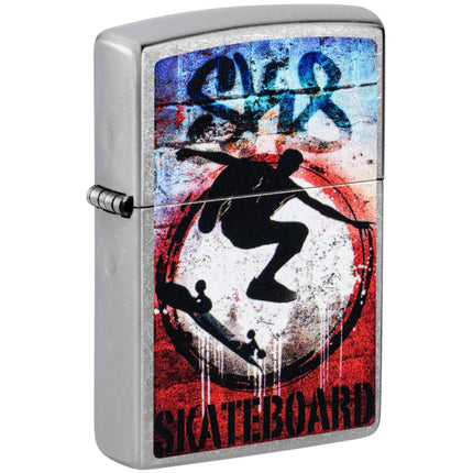 Zippo Pocket Windproof Lighter - Kickflip Design Classic Street Chrome Finish | 47182