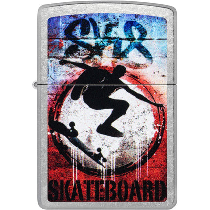Zippo Pocket Windproof Lighter - Kickflip Design Classic Street Chrome Finish | 47182