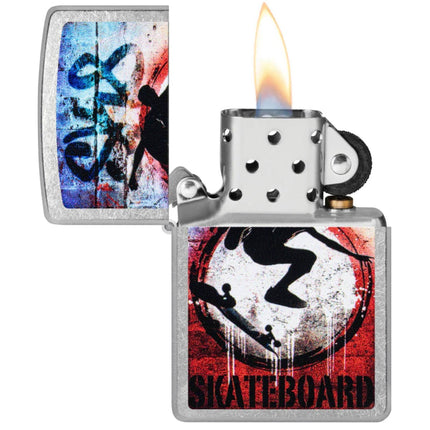 Zippo Pocket Windproof Lighter - Kickflip Design Classic Street Chrome Finish | 47182
