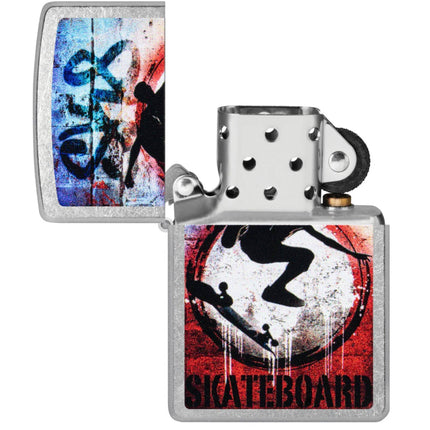 Zippo Pocket Windproof Lighter - Kickflip Design Classic Street Chrome Finish | 47182