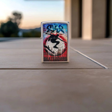 Zippo Pocket Windproof Lighter - Kickflip Design Classic Street Chrome Finish | 47182