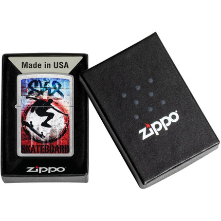 Zippo Pocket Windproof Lighter - Kickflip Design Classic Street Chrome Finish | 47182