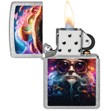 Zippo Windproof Lighter - Mushroom Man Design Classic Street Chrome Finish | 47184