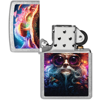 Zippo Windproof Lighter - Mushroom Man Design Classic Street Chrome Finish | 47184