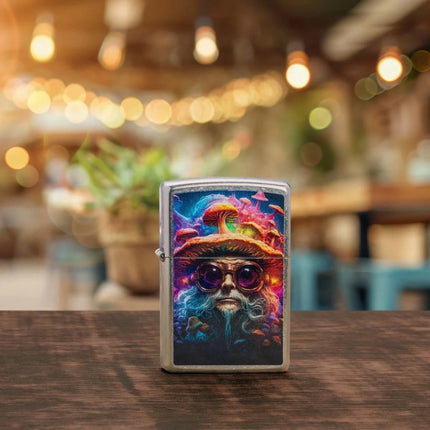 Zippo Windproof Lighter - Mushroom Man Design Classic Street Chrome Finish | 47184