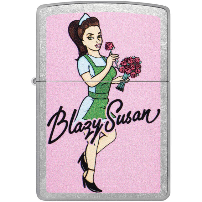 Zippo Pocket Lighter - Blazy Susan Bouquet Design Classic Street Chrome Finish | 47193