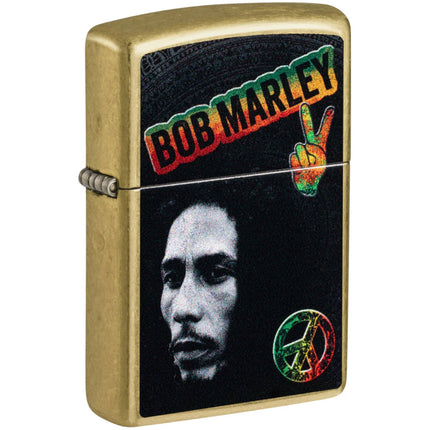 Zippo Pocket Lighter - Bob Marley Peace Design Classic Street Brass Finish | 47194