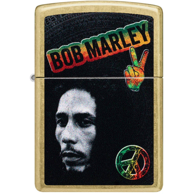 Zippo Pocket Lighter - Bob Marley Peace Design Classic Street Brass Finish | 47194