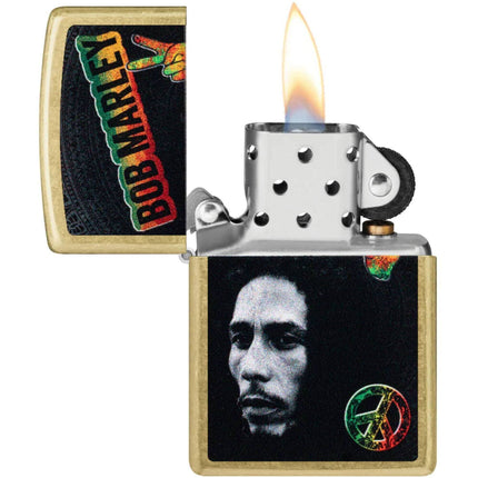 Zippo Pocket Lighter - Bob Marley Peace Design Classic Street Brass Finish | 47194