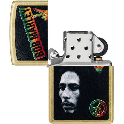 Zippo Pocket Lighter - Bob Marley Peace Design Classic Street Brass Finish | 47194