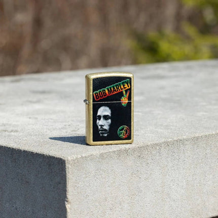 Zippo Pocket Lighter - Bob Marley Peace Design Classic Street Brass Finish | 47194