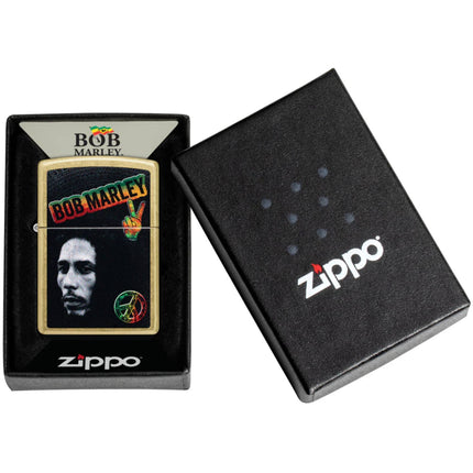 Zippo Pocket Lighter - Bob Marley Peace Design Classic Street Brass Finish | 47194