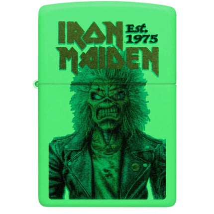 Zippo Lighter - Iron Maiden Glowing Eddie Design Glow-in-the-Dark Finish | 47198