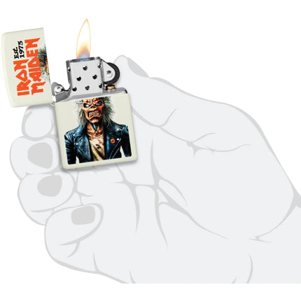 Zippo Lighter - Iron Maiden Glowing Eddie Design Glow-in-the-Dark Finish | 47198