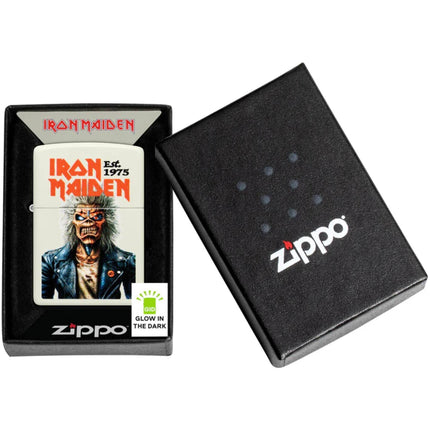 Zippo Lighter - Iron Maiden Glowing Eddie Design Glow-in-the-Dark Finish | 47198