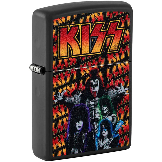 Zippo Pocket Windproof Lighter - Color Image Kiss Design Black Matte Finish | 47202